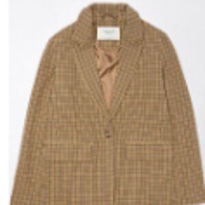 AE Oversized Plaid Boyfriend Blazer